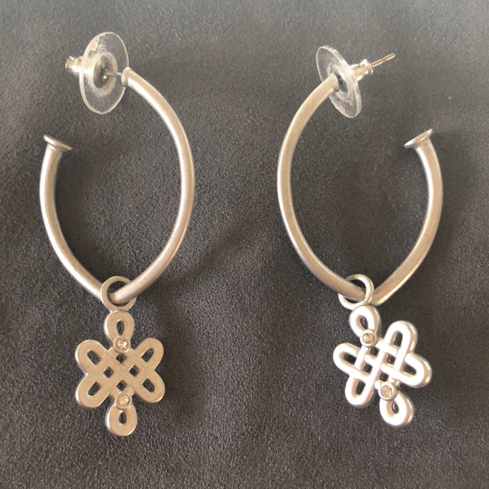 Cute brushed silver earrings